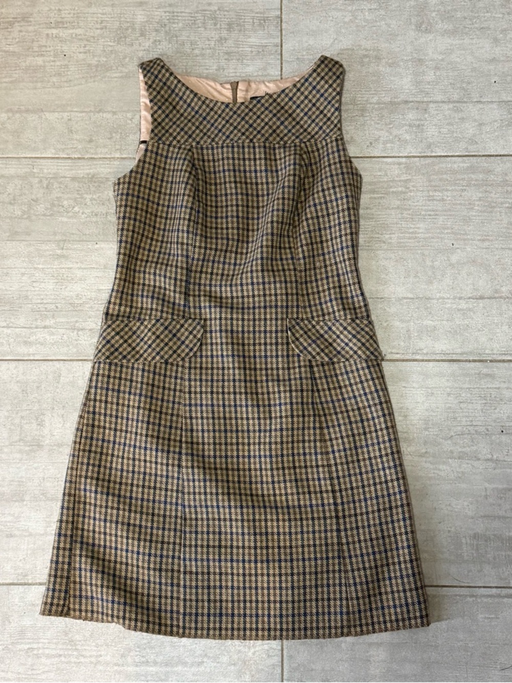 Vintage Brown Plaid Dress